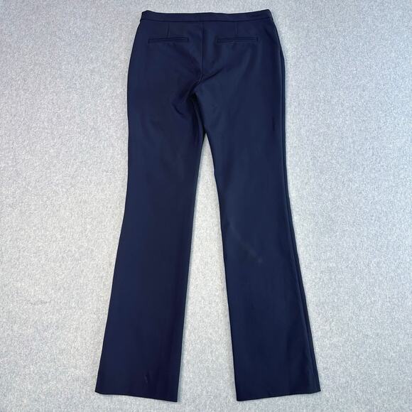 Rebecca Taylor Navy Bootcut Dress Pants WMNS 10 Mid Rise Slim Fit Wide Leg - Picture 2 of 9